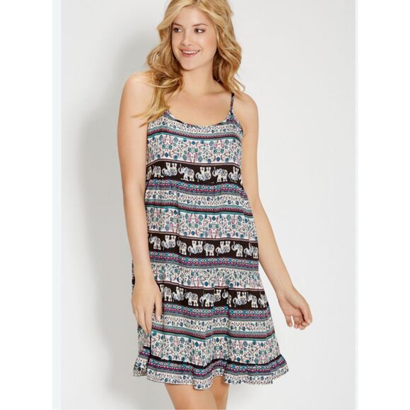 Maurices Elephant Floral Tiered Spaghetti Strap Dress Size 2X - Picture 1 of 7